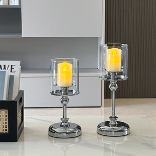 高端大气上档次烛台蜡烛客厅玄关桌面摆件餐桌装饰家居好物饰品