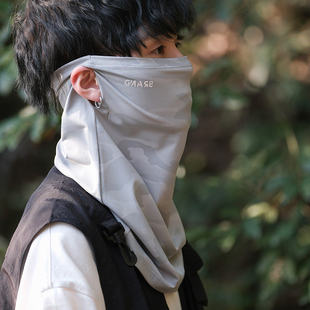 防晒面罩男款夏季围脖冰丝户外男士挂耳脖套遮脸护颈钓鱼骑行男生