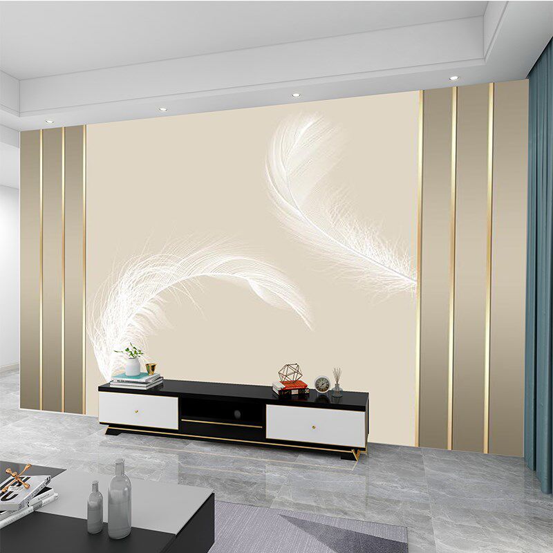 8d简约大气电视背景墙壁纸客厅现代轻奢影视墙布北欧装饰卧室壁画