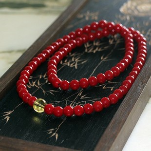 正红离火琉璃金光念珠道系文创81颗流珠修持持咒专用古法非遗手串