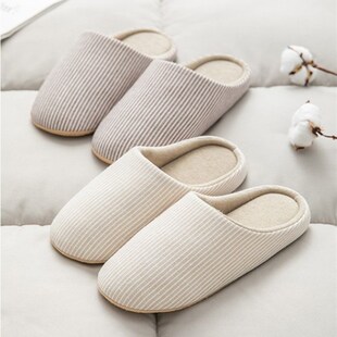 日式居家静音软底棉拖鞋女木地板专用防滑无声卧室秋冬季大码男士