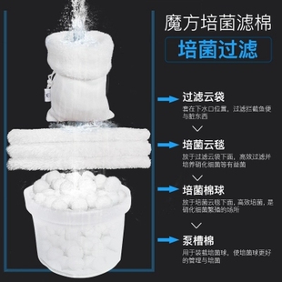老渔匠水族箱过滤棉 鱼缸上过滤高密度净化加厚魔毯 底滤过滤材料