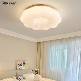 全铜吸顶灯卧室灯现代简约奶油风房间主卧书房法式 温馨浪漫灯具