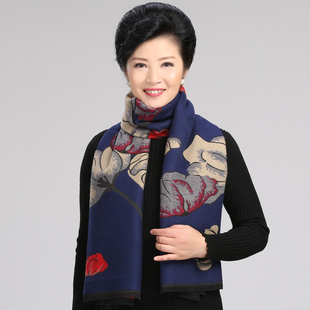冬天中老年围巾女秋冬季妈妈加厚保暖围巾老人围脖奶奶老年人披肩