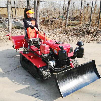 履带式旋耕机农用大马力小型乘坐式微耕机柴油遥控水旱两用耕地机