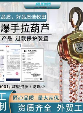 MSAE型矿用防爆手拉葫芦 1t2t3t防爆手动葫芦铝青铜起重葫芦