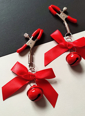 黛柔坊【樱桃】宫铃铛乳夹可调节蝴蝶结女性咪咪夹另类玩具sm用品