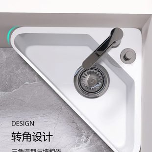 洗拖布池卫生间小尺寸小户型阳台家用墩布池 三角拖把池转角挂墙式
