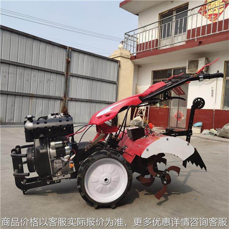 升级加强款195型柴油微耕机 水旱两用松土旋耕机 直连四驱耕地机