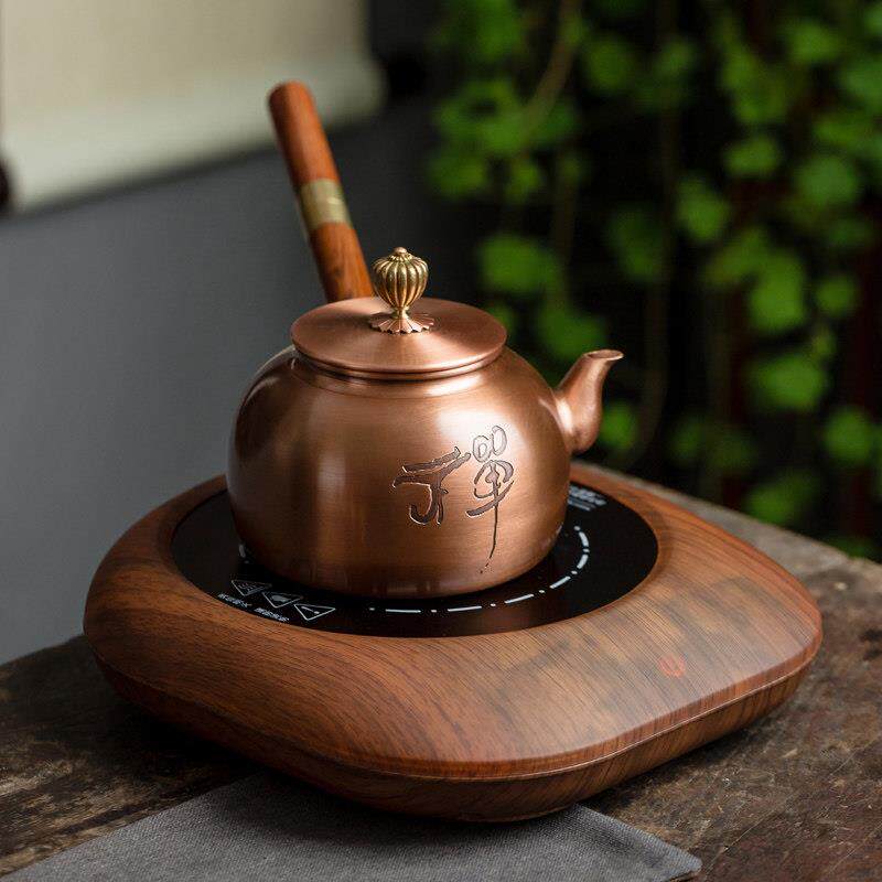 铜壶烧水壶纯紫铜手工加厚养生功夫茶壶沏茶侧把壶无涂层迷你0.5L