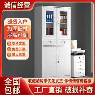钢制文件资料档案柜办公室带锁二斗铁皮书柜家用工具铁柜子储物柜