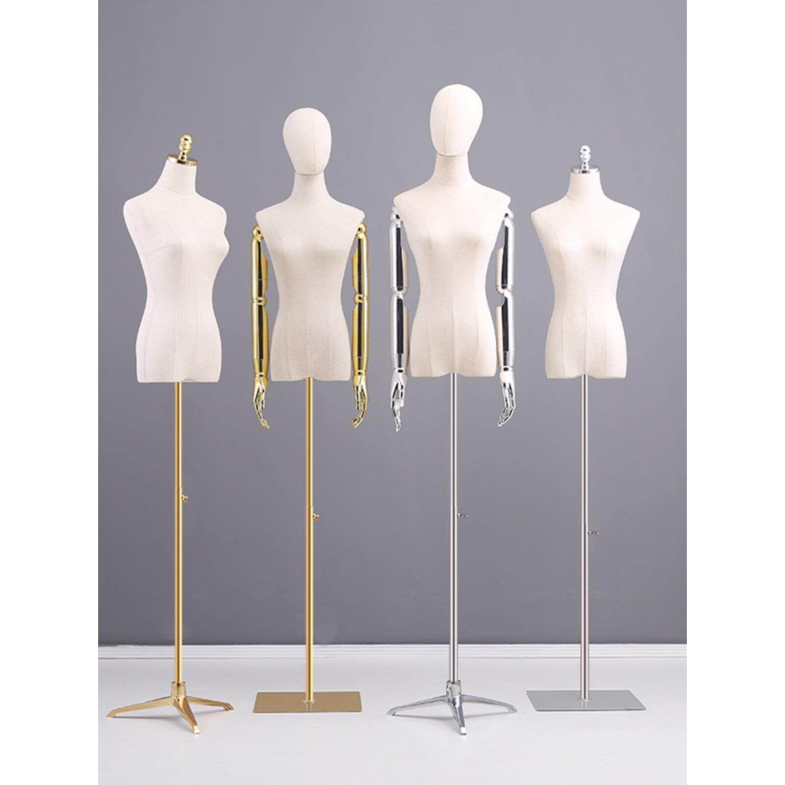服装店模特道具女金银手人体半身带头人台展示架全身婚纱模特架子