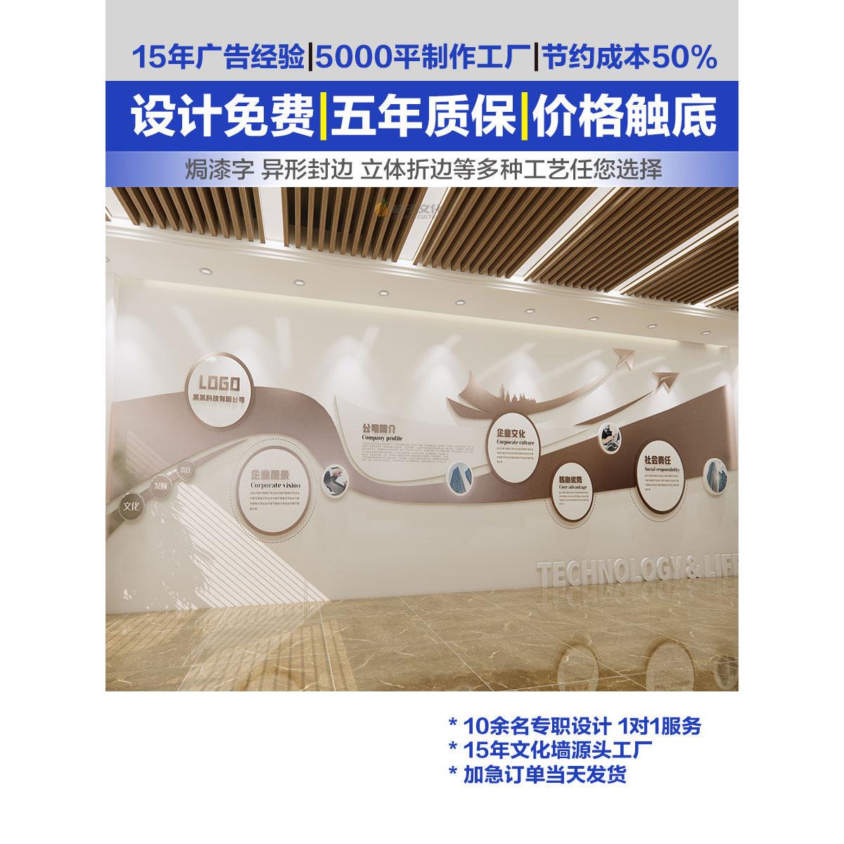 企业文化墙定制设计创意公司地图工厂装修员工团队风格立体墙贴纸