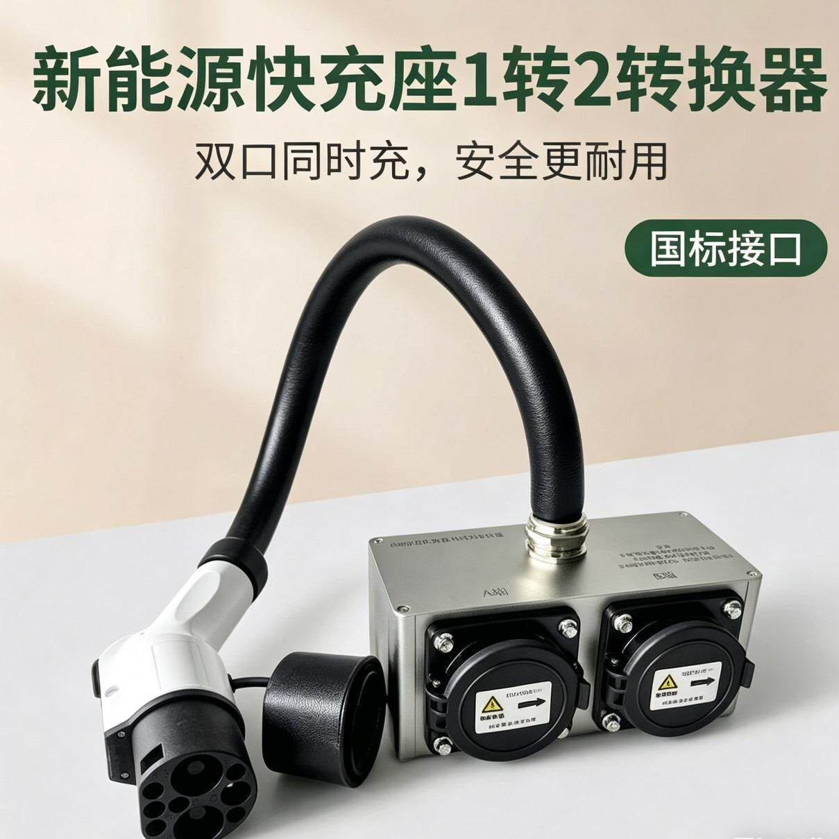 柜源新能源快充座一拖二转换器植保无人机充电器新能源车外放电用