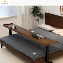 跨床桌可移动可升降实木书桌黑胡桃木樱桃木超窄边吧台桌50长条