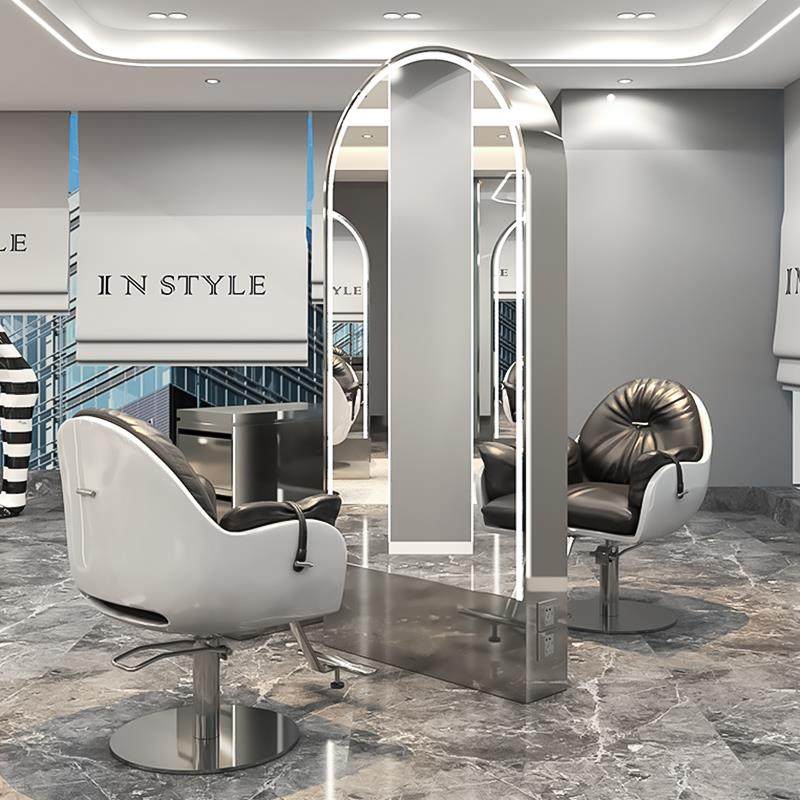 新款沙龙理发店镜子美发店烫染带灯单双面镜台发廊剪发落地镜工厂,商业/办公家具,理发镜台,淘宝优惠券,粉丝福利购,淘宝优惠卷