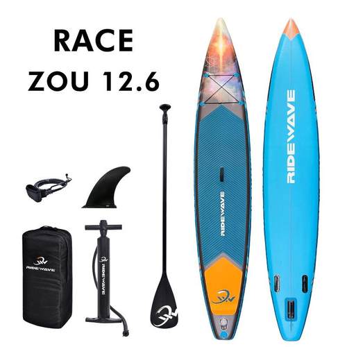 厂家sup竞速滑水板初学充气浆板木纹UV便携式水上充气冲浪板