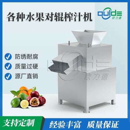 工厂直发全自动商用DGJ不锈钢各种水果榨汁机橙橘去皮对辊榨汁机