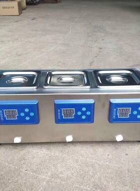 DK-8D恒温水浴槽，不锈钢内胆外壳，三孔三温水槽