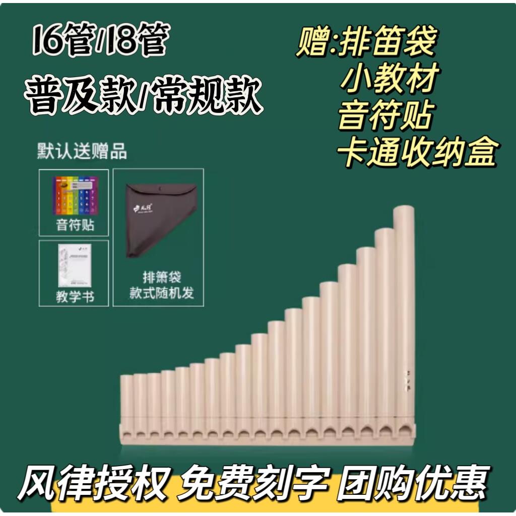 风律排箫16/18小学生儿童初中学风律教学推荐专业演奏C调白褐直排