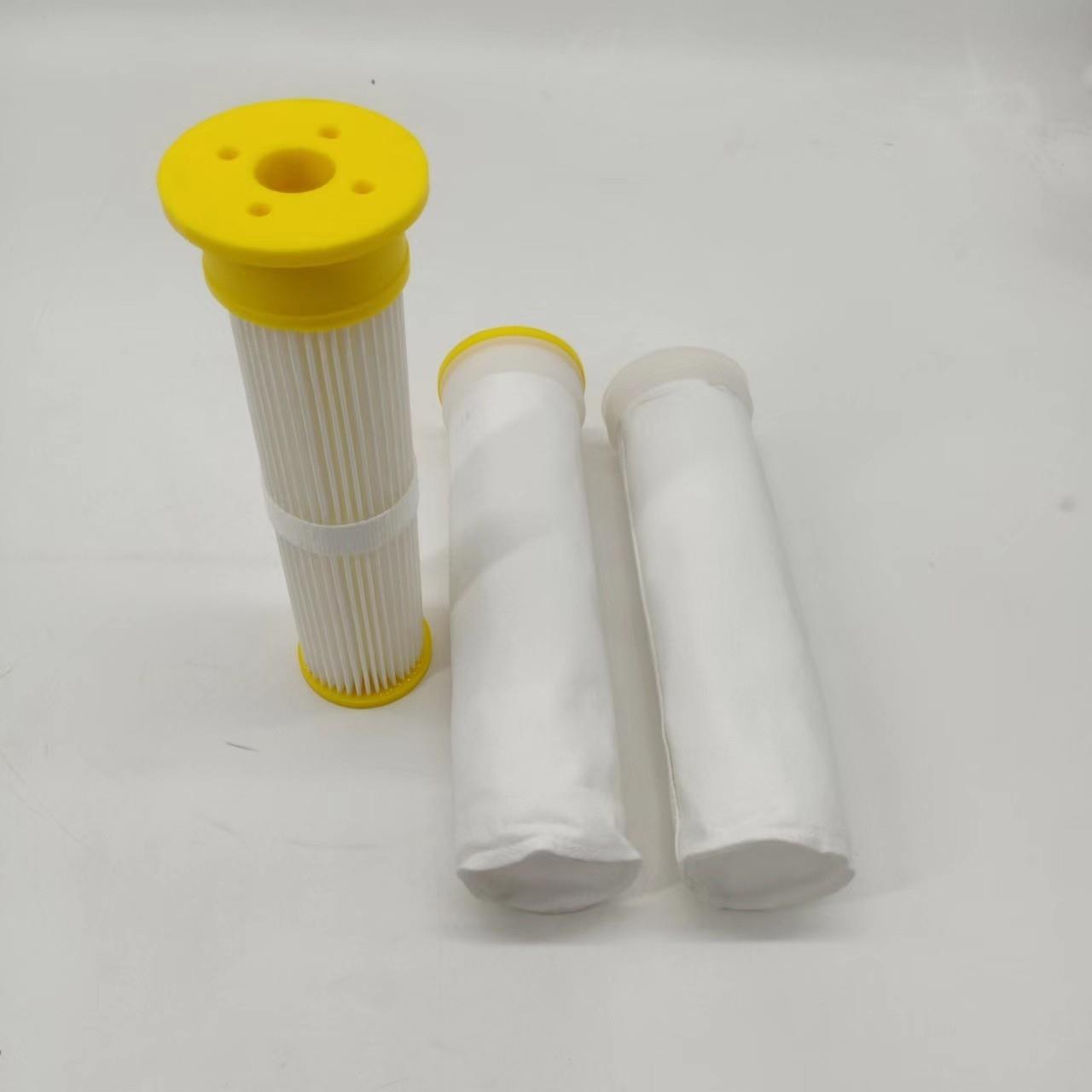 真空上料机除尘滤芯 滤筒 黄色注胶盖吸料机滤袋式聚酯 药厂