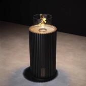 高端定制别墅艺术壁炉设计师酒精壁炉真火取暖炉圆柱形壁炉可移动