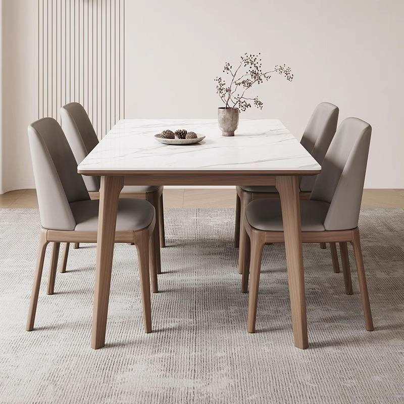 实木岩板餐桌2025新款桌子客厅家用小户型饭桌现代简约长方形桌子