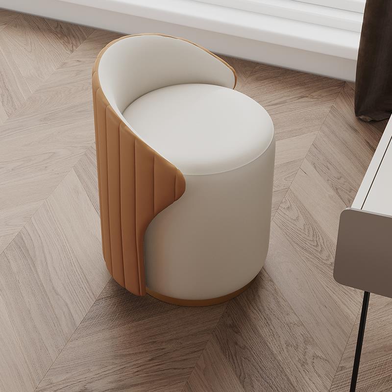 轻奢化妆凳卧室高级梳妆台凳子网红圆凳可旋转椅子家用靠背梳妆凳