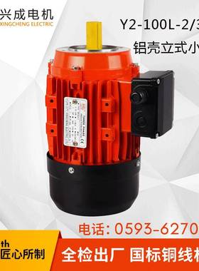 铸铝Y2铜线100L立式小法兰IMB53W2极4HP外轴B14三相异步电机