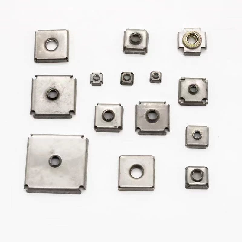 不锈钢方管卷边攻牙片反边攻牙片C焊接内塞连接件货架门窗家俱配