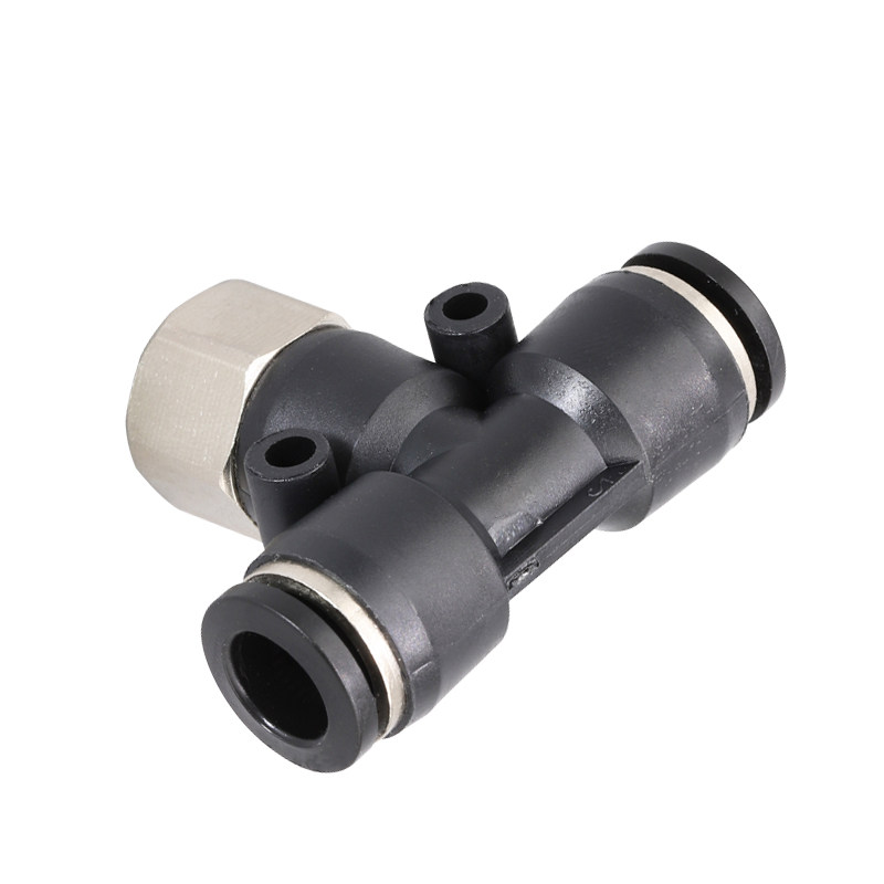 气动元件PBF4/6/8/10/12-M5/01/2/3/4气管Q快速内丝牙螺纹三通接