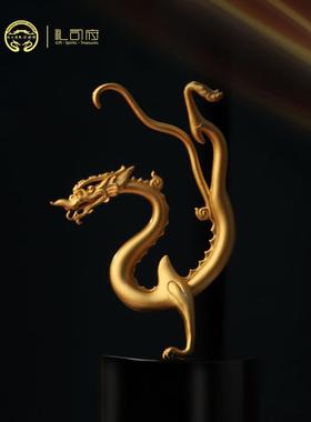 陕历博铜腾龙文创摆件工艺品办公桌面饰品礼盒装企业商务礼品