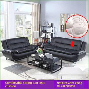 办公沙发简约现代商务真皮接待三座接待办公沙发咖啡桌组合套装