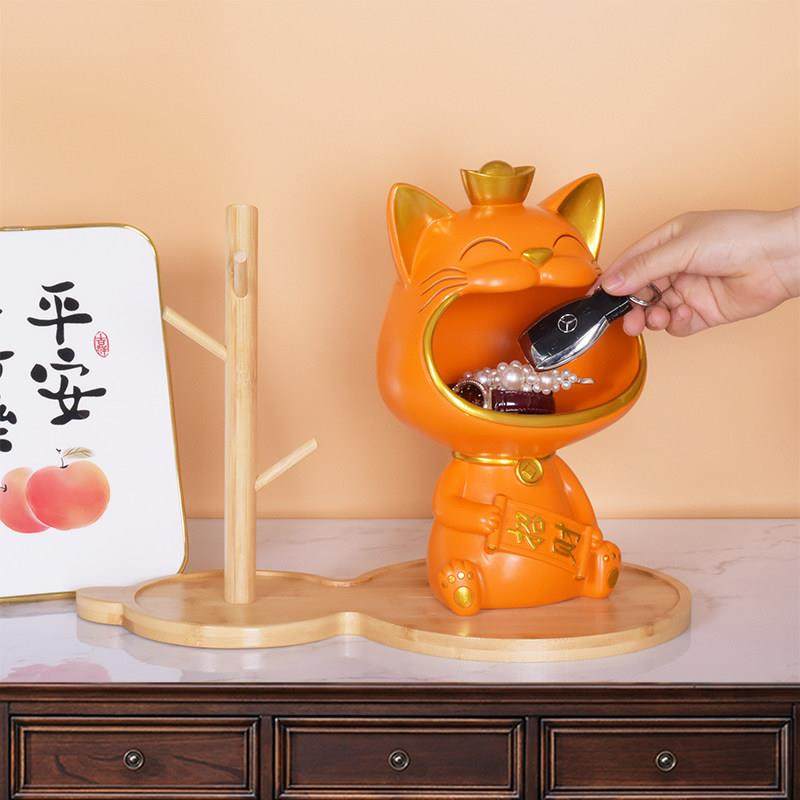 大嘴招财猫入户门口玄关钥匙收纳摆件客厅装饰品鞋柜轻奢前台乔迁,家居饰品,装饰摆件,淘宝优惠券,粉丝福利购,淘宝优惠卷