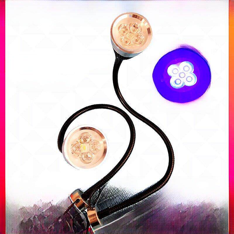鞋机5W大功率紫光照明灯5LED照隐形线双色灯机床缝纫机全紫工作灯