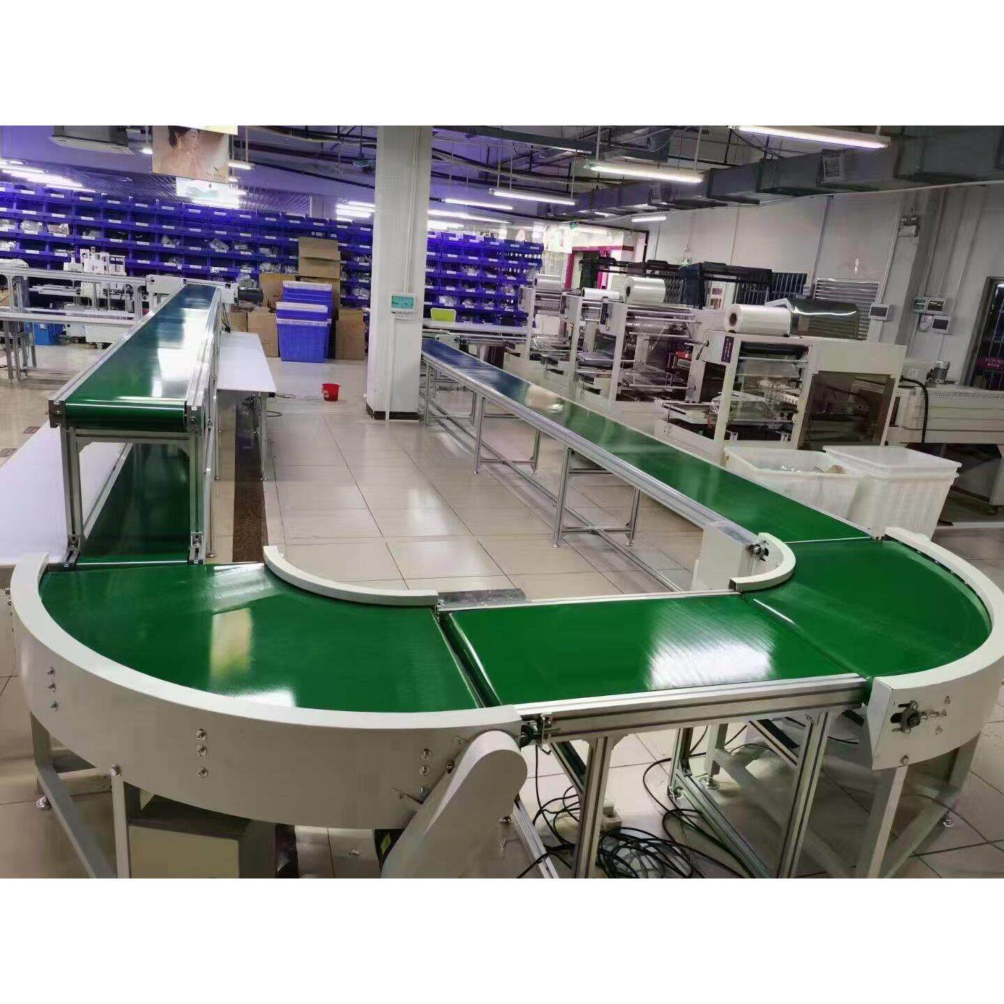 90度转弯机小型环形流水线无半径皮带输送180度U型滚筒转弯传送带