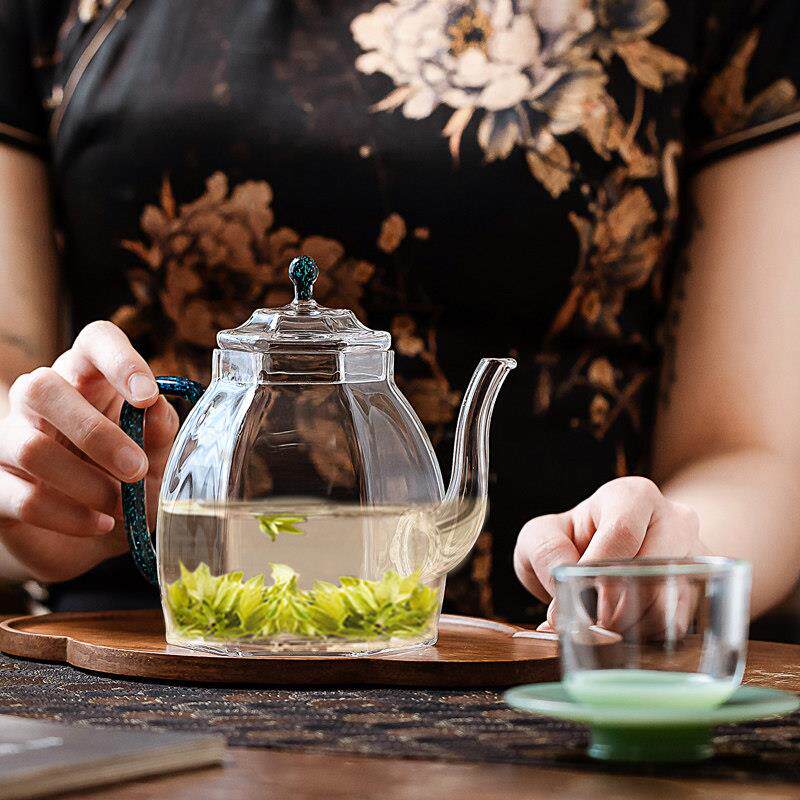 一品工坊玻璃泡茶壶耐热绿茶杯专用家用过滤花茶煮茶壶绿茶泡茶器