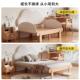 儿童实木伸缩床现代简约榉木拼接抽拉床带护栏男孩女孩单人折叠床
