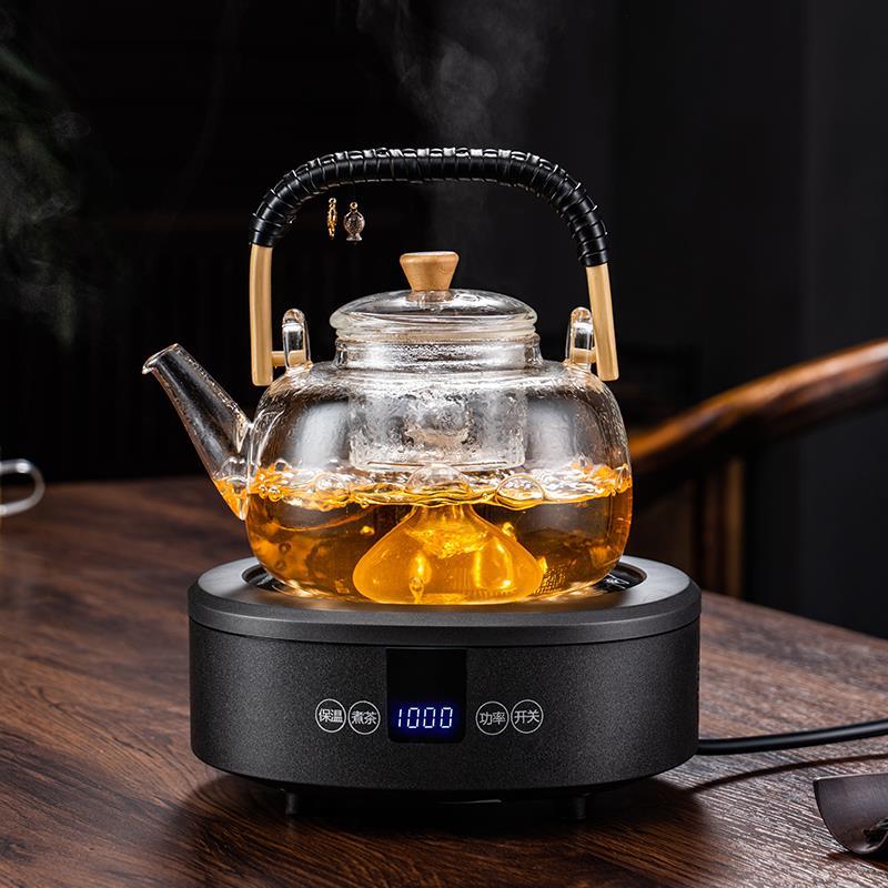 煮茶器蒸汽玻璃提梁蒸茶壶全自动养生壶家用多功能电陶炉煮茶套装