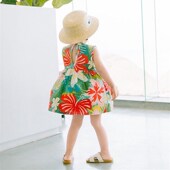 碎花连衣裙子4儿童小花女宝宝洋气小童无袖 女童夏装 2020新款 夏3岁