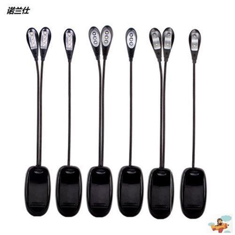 。新款双头电池专业可充电琴架灯看谱灯歌谱灯夹灯乐谱照明灯谱架