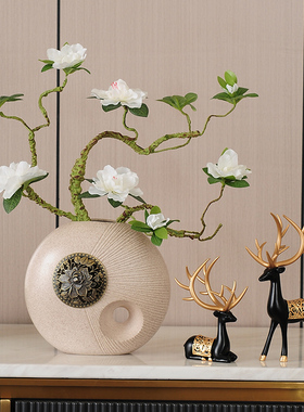 新中式家居客厅摆件电视柜玄关创意K装饰品办公室花瓶摆设