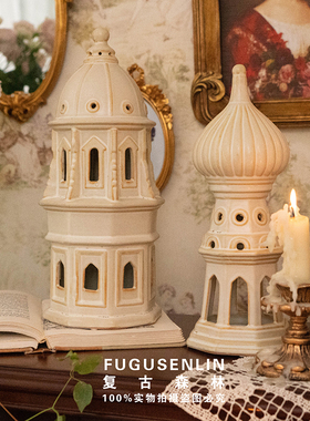 复古森林北欧简约文艺比萨斜塔经典建筑陶瓷书橱摆件装Z饰拍摄道