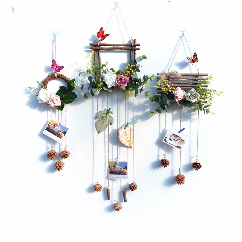 墙面装饰品创意手工挂饰墙壁壁挂H挂件家居花艺小清新植物