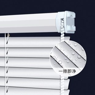 铝合金百叶窗帘家用卫生间厨房办公室卧室卷帘防水遮光电动免打孔