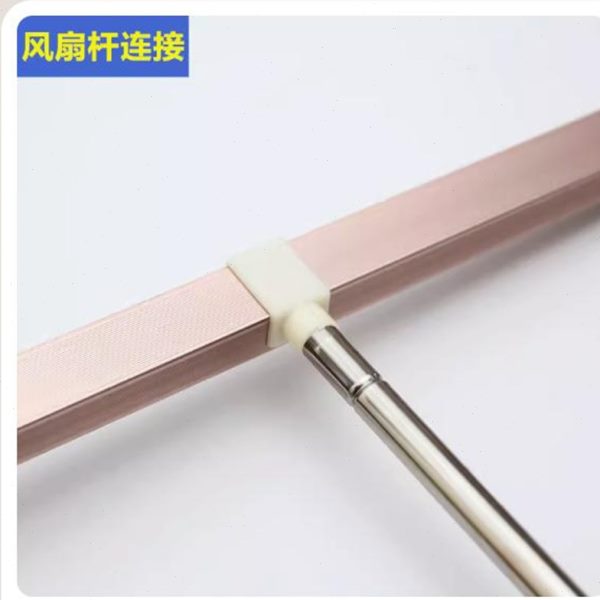 u型轨道蚊帐支架专用风扇杆铝合金挂小风扇挂杆方形卡扣横杆导轨