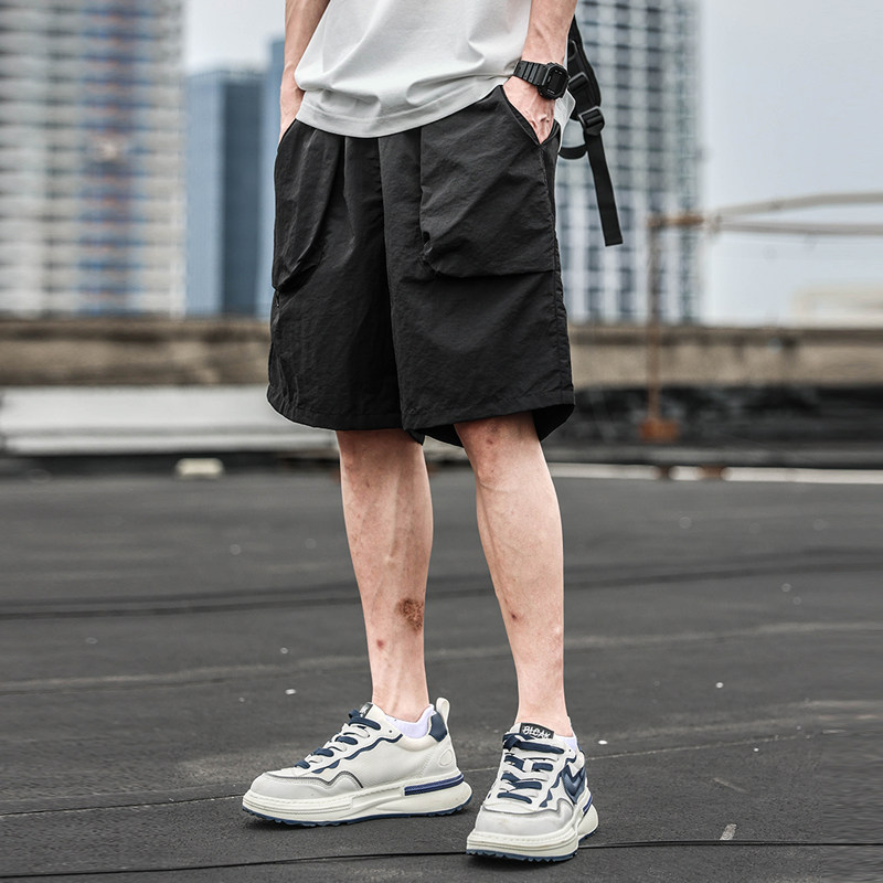 户外山系工装短裤男士夏季潮流复古机能宽松透气冰丝直筒五分裤子,男装,短裤,淘宝优惠券,粉丝福利购,淘宝优惠卷