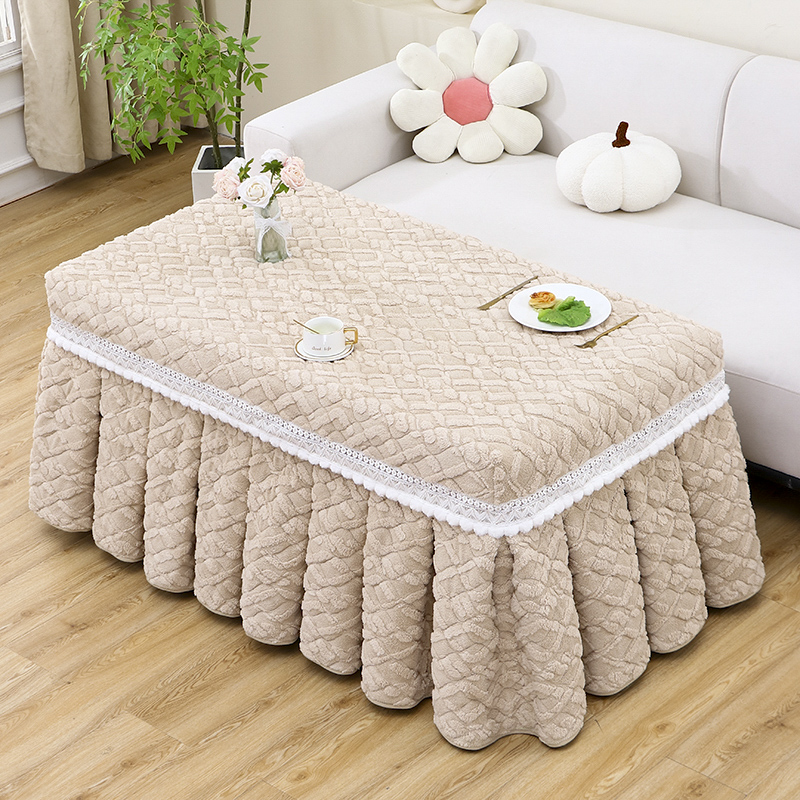 加绒加厚烤火桌子罩套长方形茶几桌布取暖桌罩Q电炉子罩烤火被新