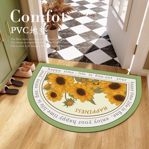 高级感半圆地垫入户门垫门口地毯pvc可擦洗脚垫家用进门防滑垫子