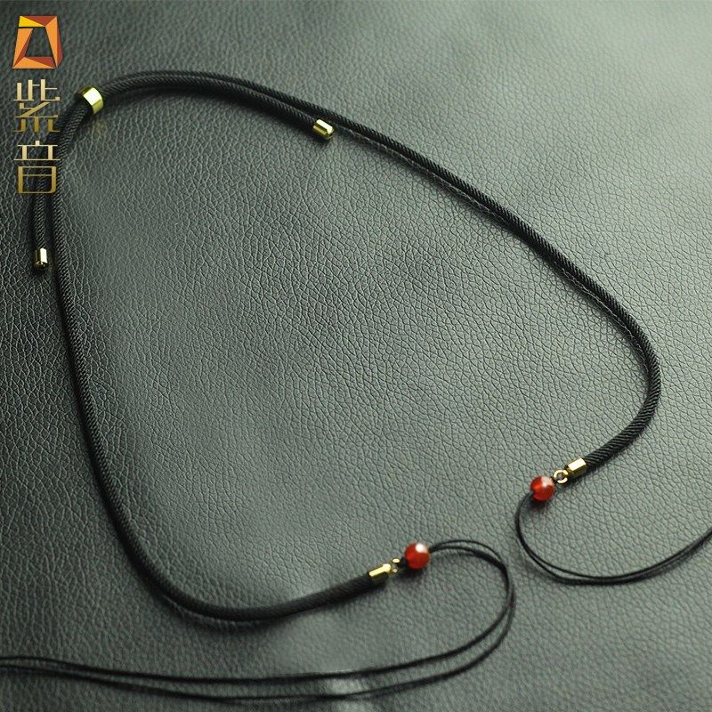 天珠吊坠横穿挂绳男女款手工编织挂脖九眼配件配绳吊绳锁骨项链绳